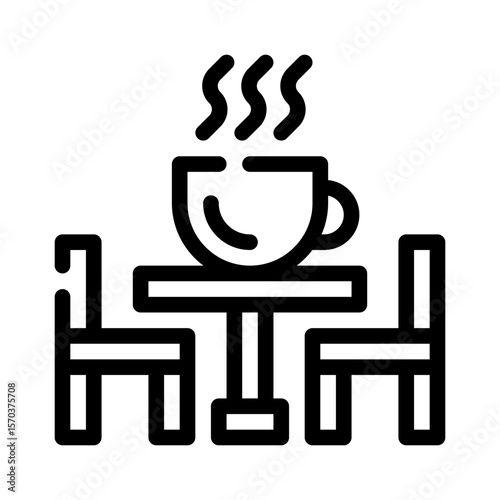 cafe table line icon