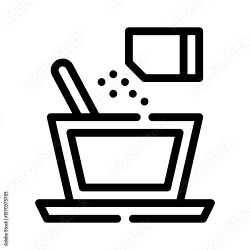 Coffee with Sweetener line icon