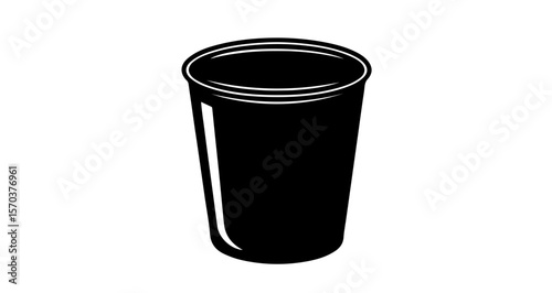 Isolated black plastic cup vector illustration for drink water coffee tea disposable cup design element
