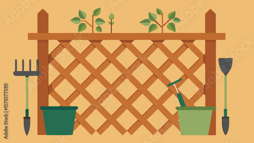 Gardening tools on a wooden table, perfect for tending to indoor plants and flowers, adding a touch of nature to your home's design