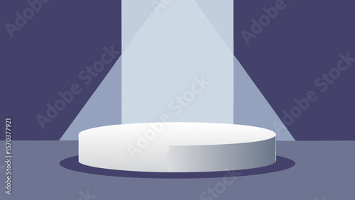 Blue pill and transparent bubble on a 3D medical podium, a clean pharmaceutical health care illustration