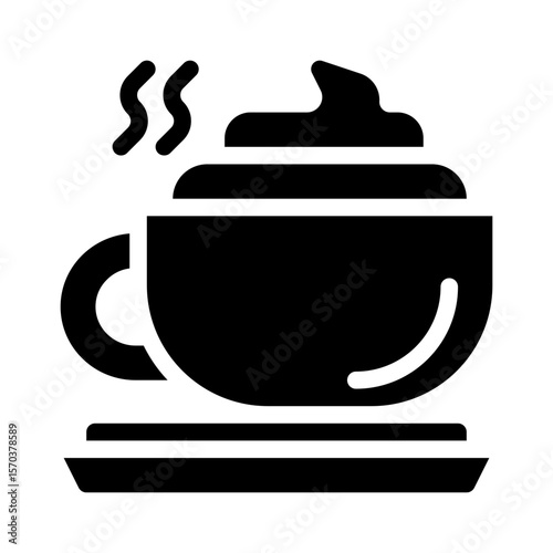 coffee with creamer glyph icon