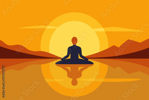 silhouette of a woman meditating