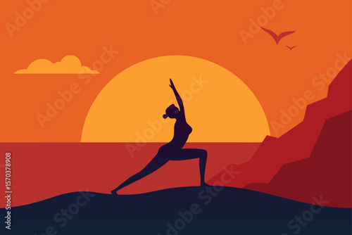 silhouette of a woman doing yoga
