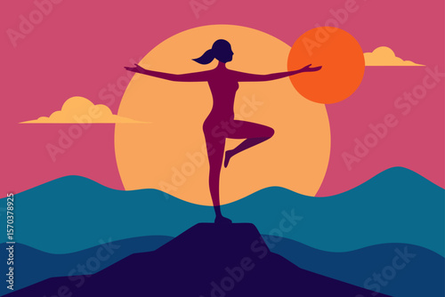 silhouette of a girl on the beach