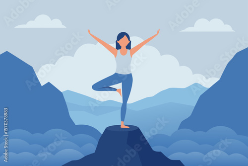 man on top of mountain