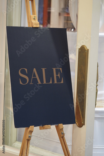 Sale sign displayed outside a retail store