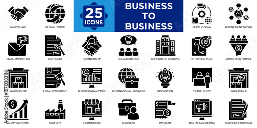 business to business, teamwork, meeting, corporate, team, business icon set. Outline icons collection. Simple vector illustration