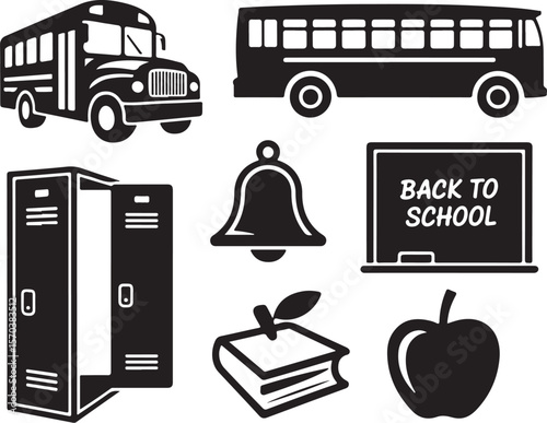School Supplies Icon Bundle

