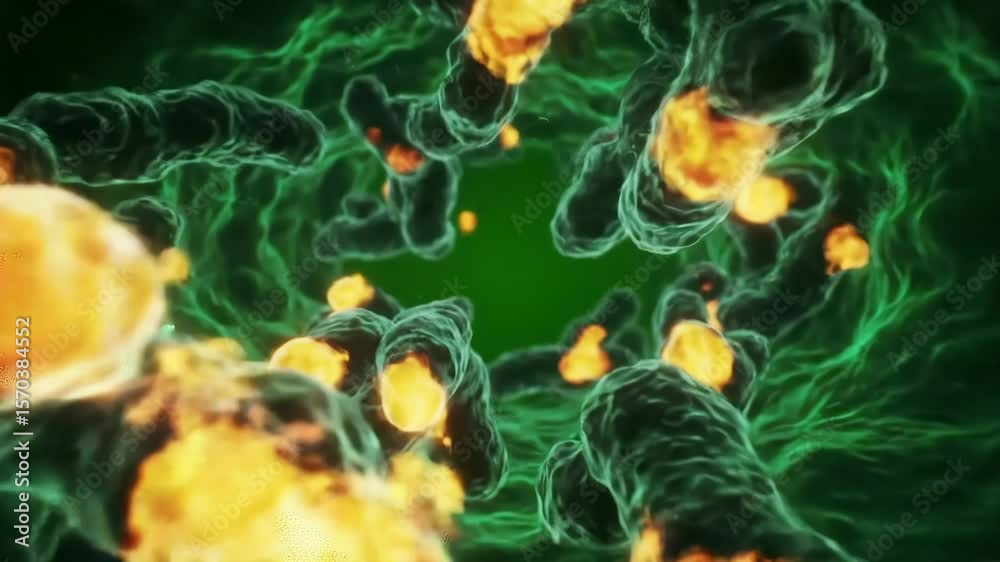 Abstract Flowing Organic Forms with Light Inside Motion Graphic
