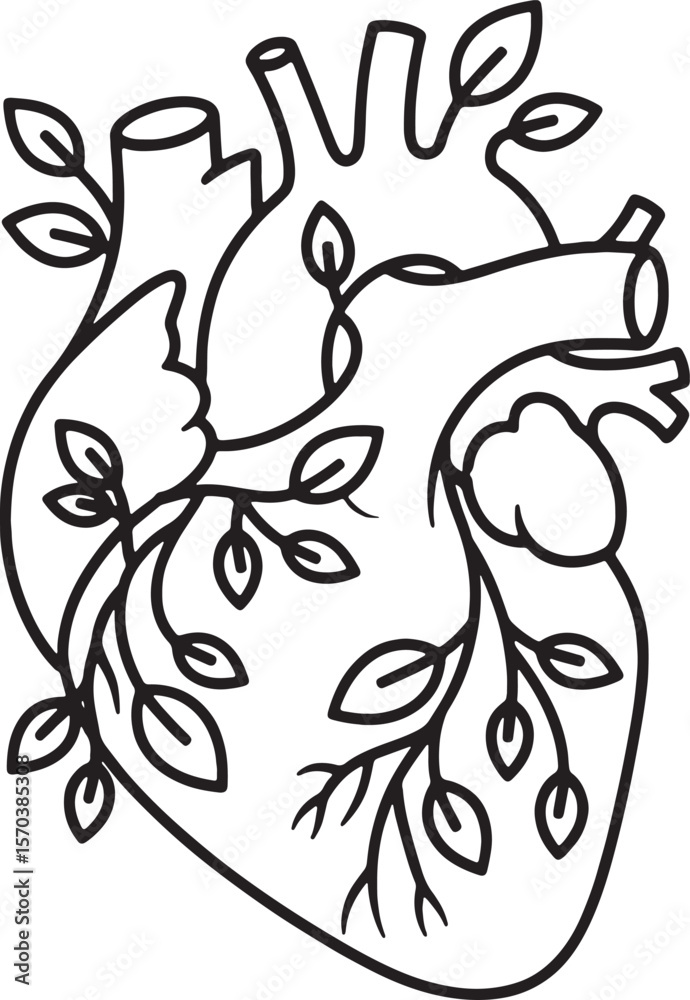 Fototapeta premium Healthy Heart Nature Icon