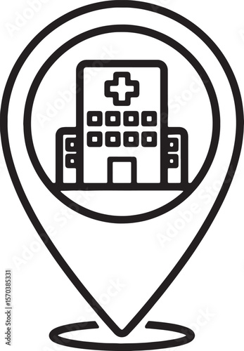 Hospital Location Pin Icon