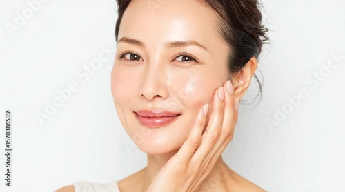 美肌が際立つ大人の女性のナチュラルビューティーポートレート｜美肌, 女性, 美容

