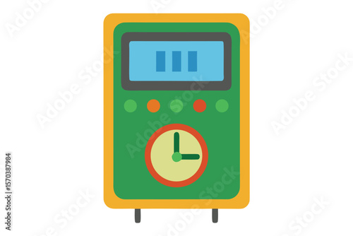 Digital multimeter with analog clock and indicator lights