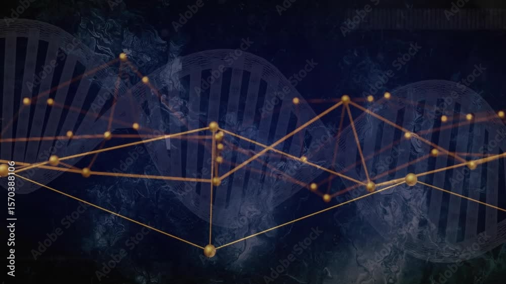 After double helix motif network graph shifting peaks swinging then settling visualizing data trend