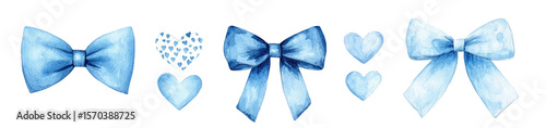 Light blue bows and hearts