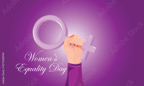 Hand Drawn Woman Power Fist for Equality and Feminism Concept Template