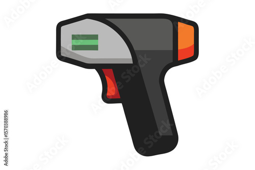 Modern handheld infrared thermometer with digital display and trigger