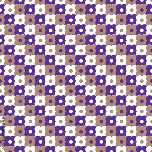 A swatch of the cute flower background tile texture is available in gold, white, purple. / 可愛いお花の背景素材 タイルテクスチャ スウォッチ対応 金 白 紫