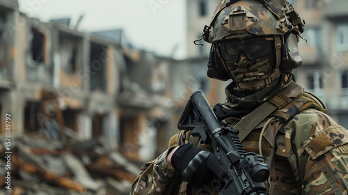 elite special forces soldier high-tech gear