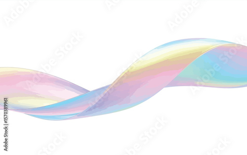 Flowing iridescent ribbon pastel soft