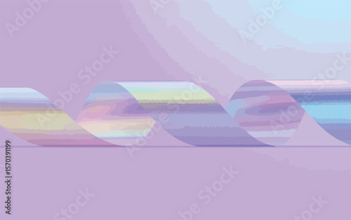 Iridescent ribbon flowing pastel purple