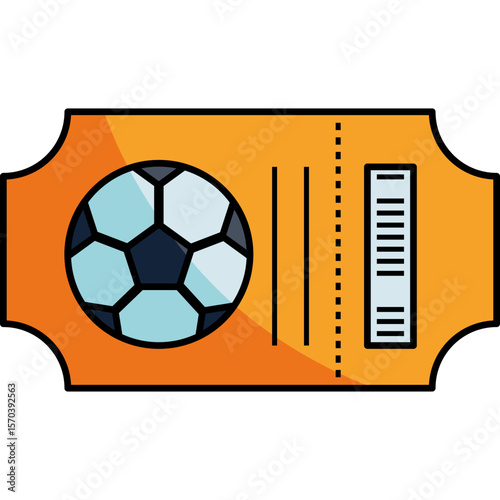 Flat Style Soccer Match Ticket Template