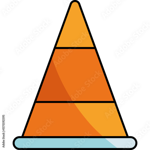 Flat Soccer Cone Training Icon Illustration