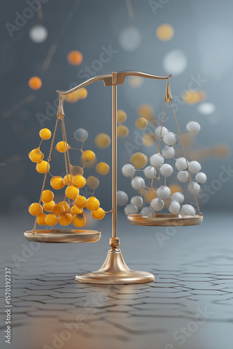 Leptin. Hormone balance concept featuring leptin and related scientific themes.