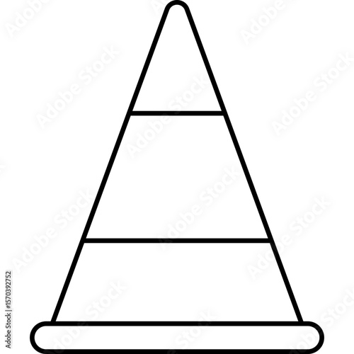 Flat Soccer Cone Training Icon Illustration