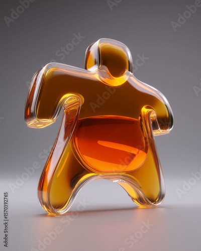 Leptin. Scientific icon representing leptin hormone in digital health context.