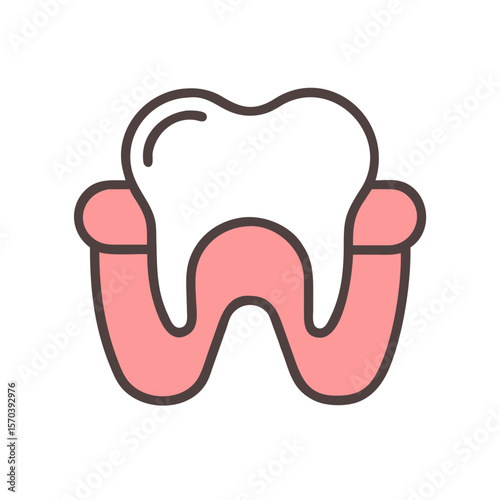 Tooth and dental bridge illustration on White Background