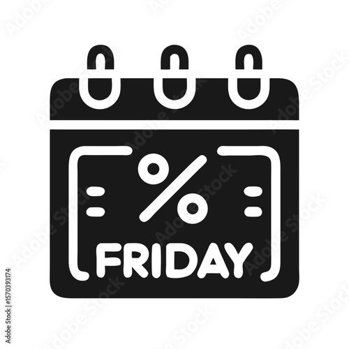 Black Friday calendar icon for sale event promotion