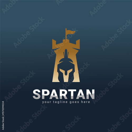 Spartan Warrior Symbol Shield and Helmet Logo Design. Spartan Helmet Logo Inspiration Flat Vector Icon Spartan Greek Gladiator Armor.