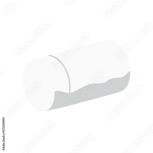 Isolated white gauze roll on White Background in minimalistic style