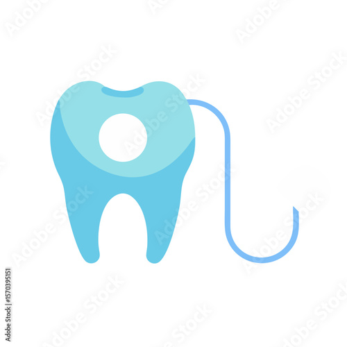 Illustration of a tooth and dental treatment tool