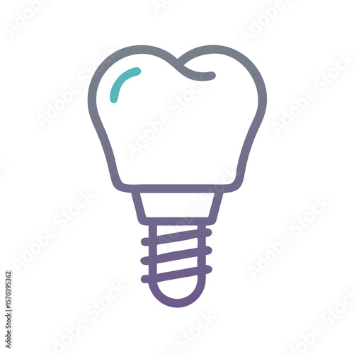 Modern dental implant illustration against a White Background