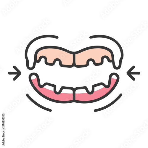Cartoon illustration of teeth showing tooth crowding and spacing