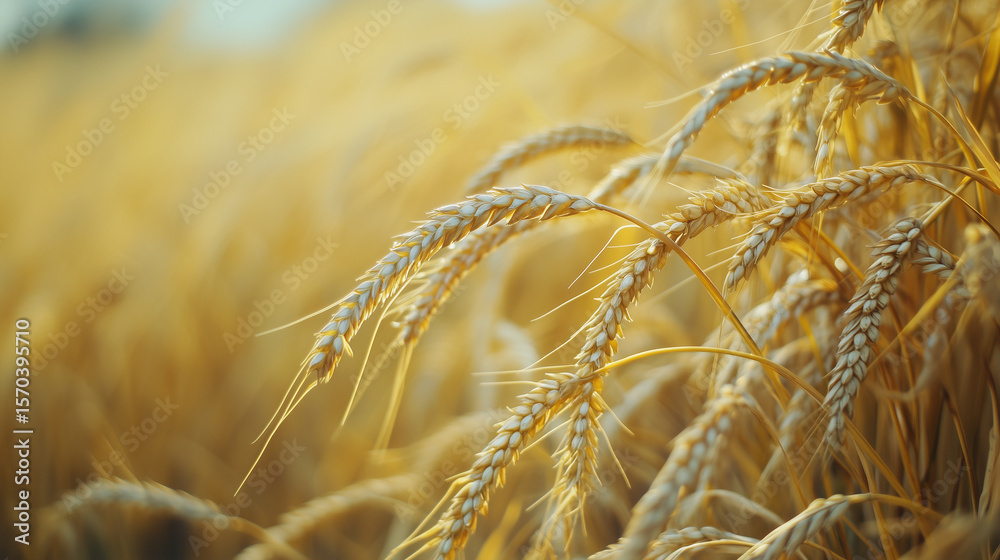 Fototapeta premium golden wheat field and sunny day