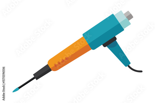 Modern flat design illustration of a soldering iron tool
