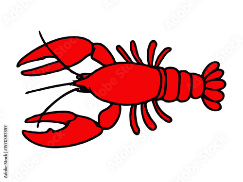 Red Crayfish vector illustration