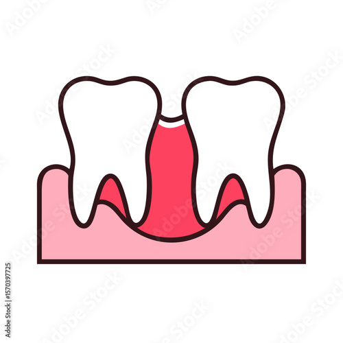 Dental health illustration of teeth, gums, and underlying bone