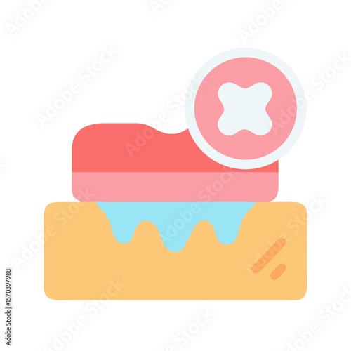 Decontamination process illustration in a simple, flat style