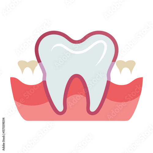 Dental health graphic depicting gum disease and unhealthy teeth
