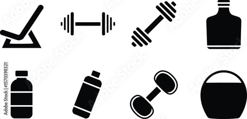 set of vector icons of fitness