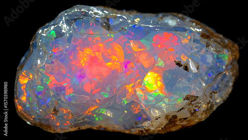 Radiant opal revealing nature's colorful masterpiece