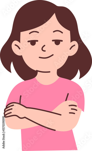 Smirking Woman With Crossed Arms