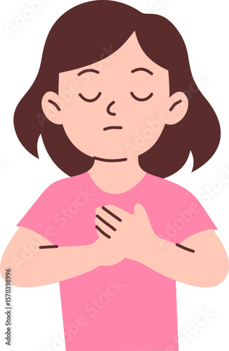 Woman Meditating With Calmness