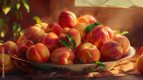 A bowl of assorted ripe and fresh peaches