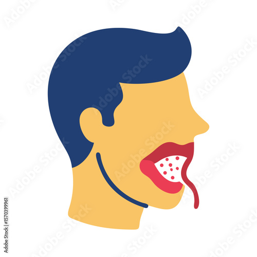 Vector illustration of vomiting person on White isolated background